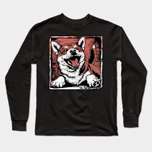 Retro Art Shiba Inu Dog Lover Long Sleeve T-Shirt